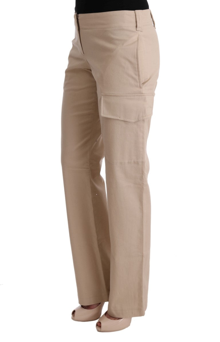 Ermanno Scervino Beige Cotton Wool Regular Fit Trousers